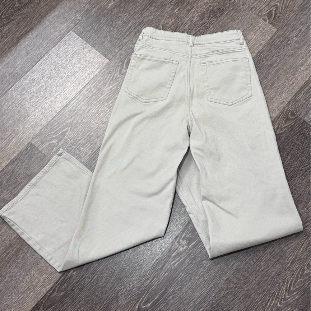Divided H&M Cream Wide Leg Jeans | High Waist Neutral Denim | Women’s 8 (Fits 6) - Picture 8 of 12